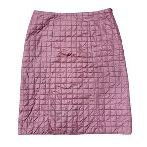 Club Monaco Burgundy Quilted Puffer A Line Knee Length Skirt Size 2